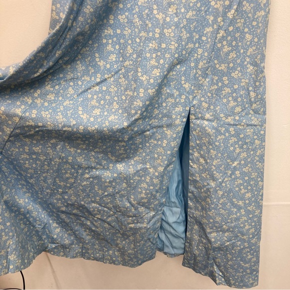 House of CB Tallulah puff sleeve midi dress milkmaid dress size small light blue - Picture 5 of 9